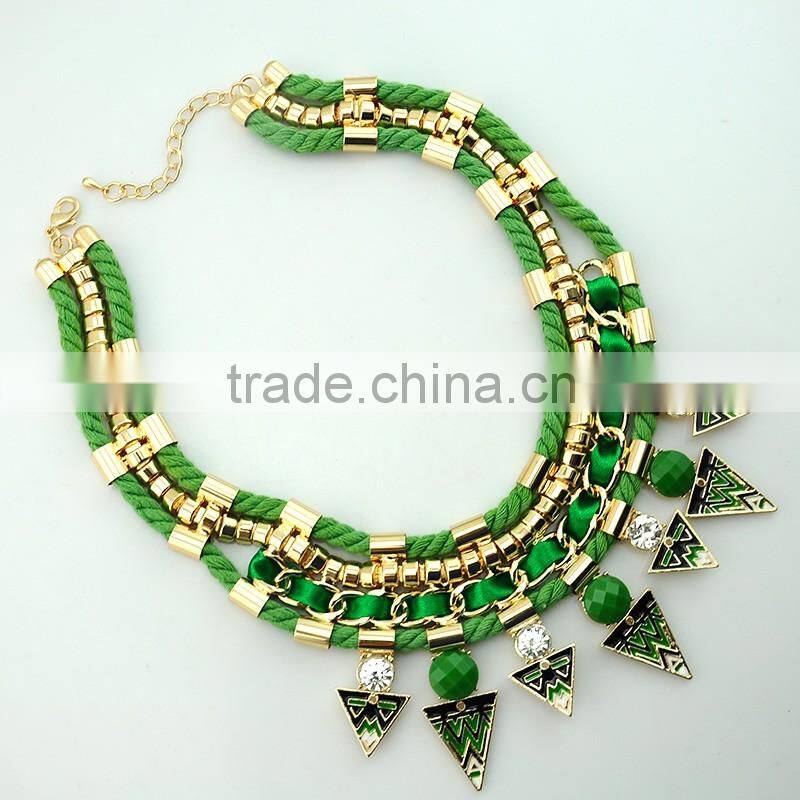 New Arrival Statement Jewelry 18K Gold Wire Rope Chunky Necklace