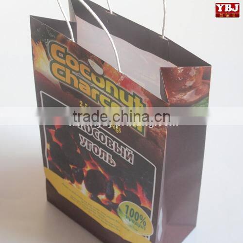 Hot factory direct sell custom reusable black coated paper shopping bag, printed cute paper bag for promotion