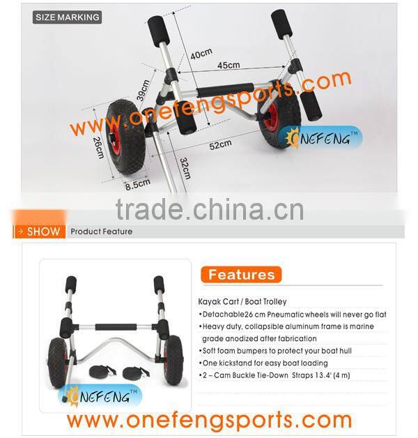 New listing New Aluminum Kayak Jon Boat Canoe Gear Dolly Cart Trailer Carrier Trolley Wheels