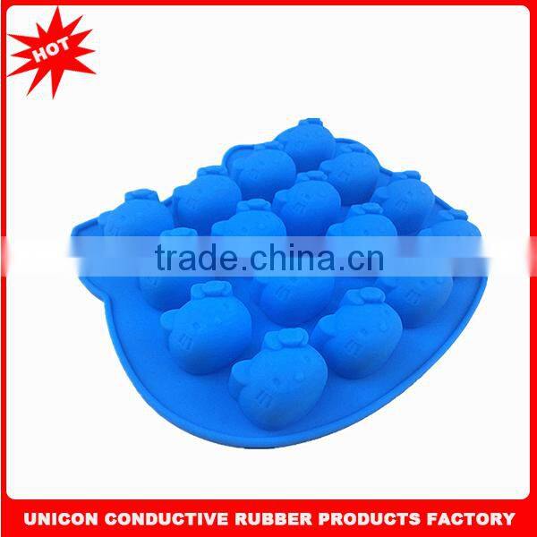 2014 New design 12 holes Kitty Cat shape custom silicone mold for fondant 100% food grade silicone mold for pastry UN-2019