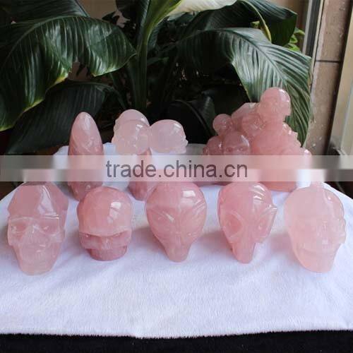 natural rock hand carved rose quartz specimen for sale