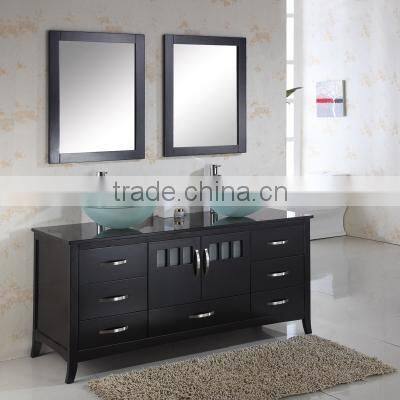 63 inch Double Sinks and Mirrored Bathroom Cabinet Vanities