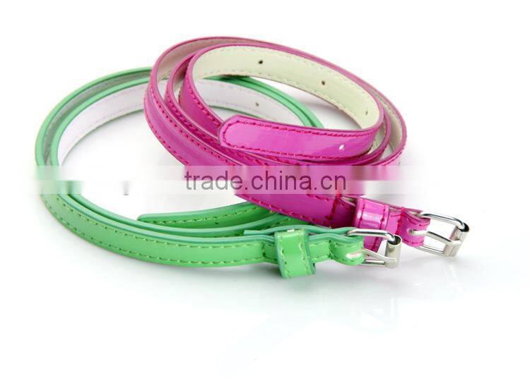 Fashion Skinny Patent Faux Leather Belt for Ladies