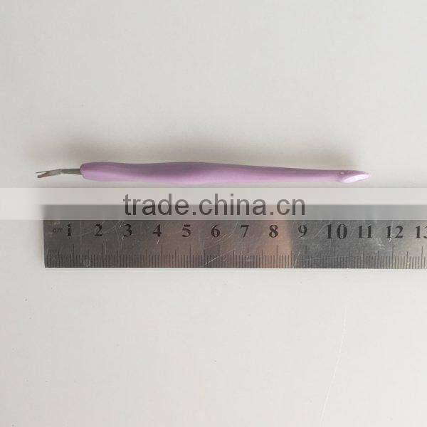 Wholesale plastic cuticle trimmer and pusher with plastic handle durable plastic callus remover nail trimmer supplier