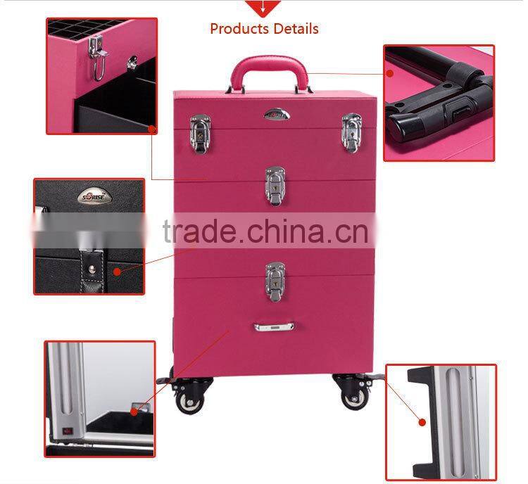 2016 New Products Pink Pvc/Pu Cosmetic Nail Case