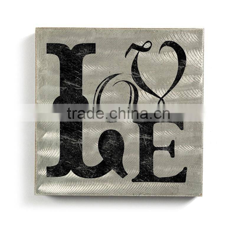 MDF Sign Aluminum Wall Printing With Word Decoration