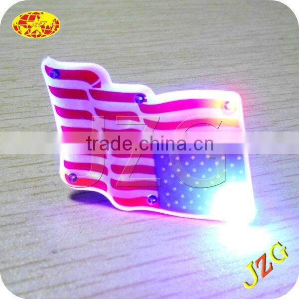 2016 China factory Led flag pin independence day decoration flashing flag