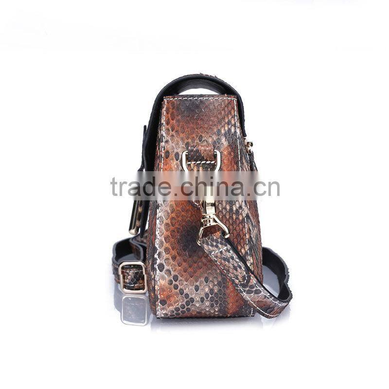Top grade python leather ladies shoulder bag, women bag from Guangzhou manufacture