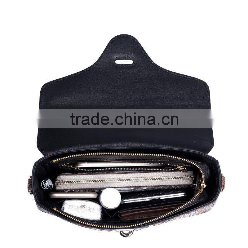 Top grade python leather ladies shoulder bag, women bag from Guangzhou manufacture