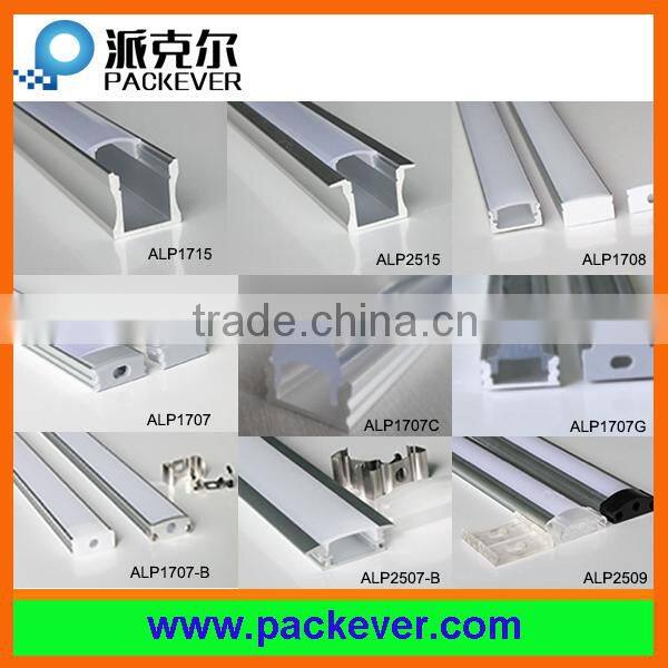 1m, 2m length LED strip light milky cover aluminum profile with end caps and mounting clips