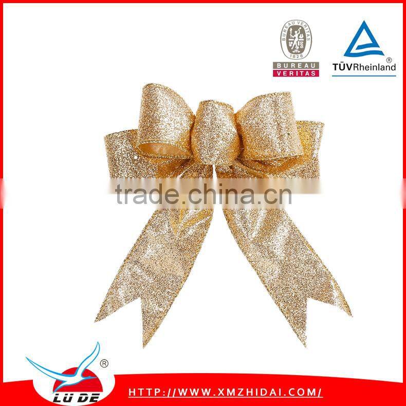 2015 large ribbon christmas bow,xmas holiday decoration fabric ribbon bows