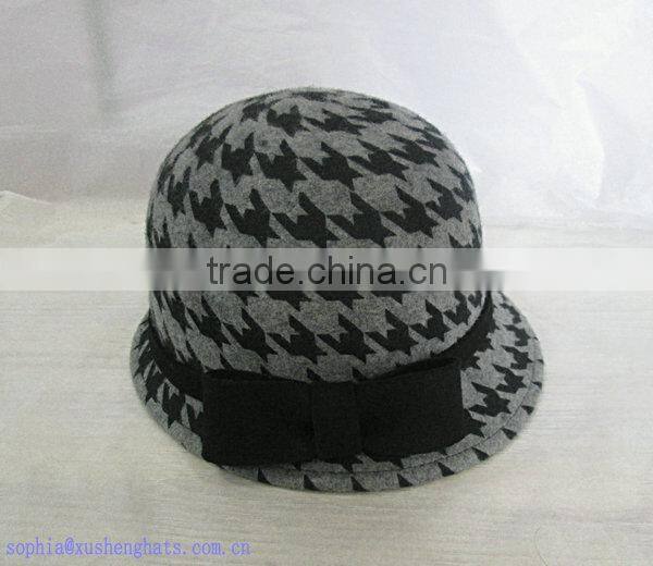 Wool Felt Hats Ladies Winter Hat Black Bucket Church Hat