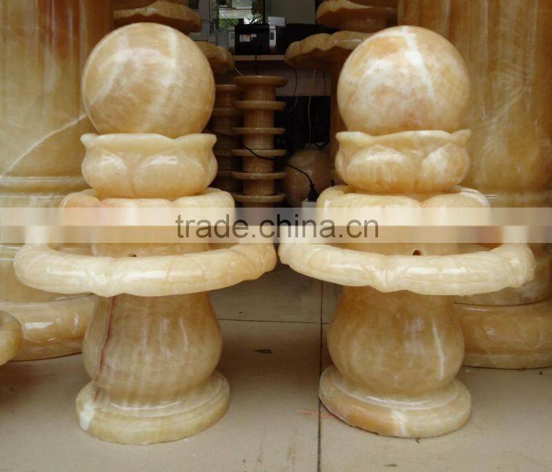 Marble stone ball with water fountain bases decorative for garden