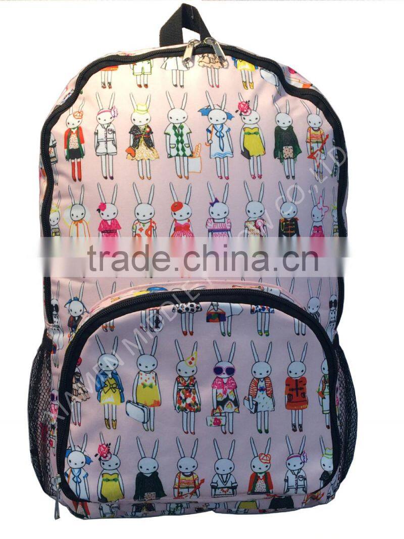 210D polyester cotton school bag, backpack bag for sale