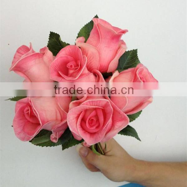 exquisite artificial bouquet , blue rose bud with 6 head wedding bridal bouquet