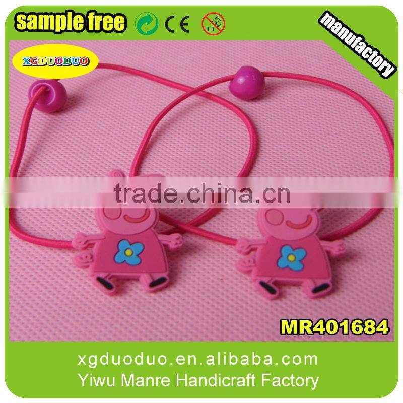 New design happy girl elastic hair band/hair rubber band