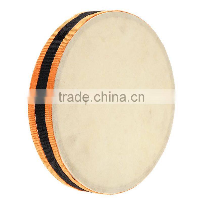 8" Wood Hand Drum Dual Head with Drum Stick Percussion Musical Educational Toy Instrument for KTV Party Kids Toddler