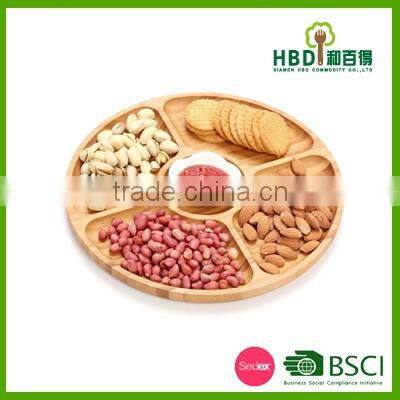 Round food serving tray