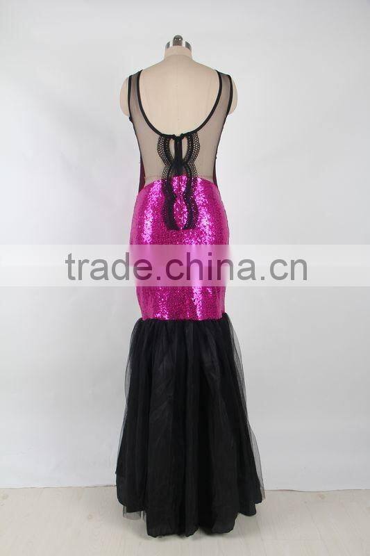 Factory directly mature women party wear sexy floor touching evening dress