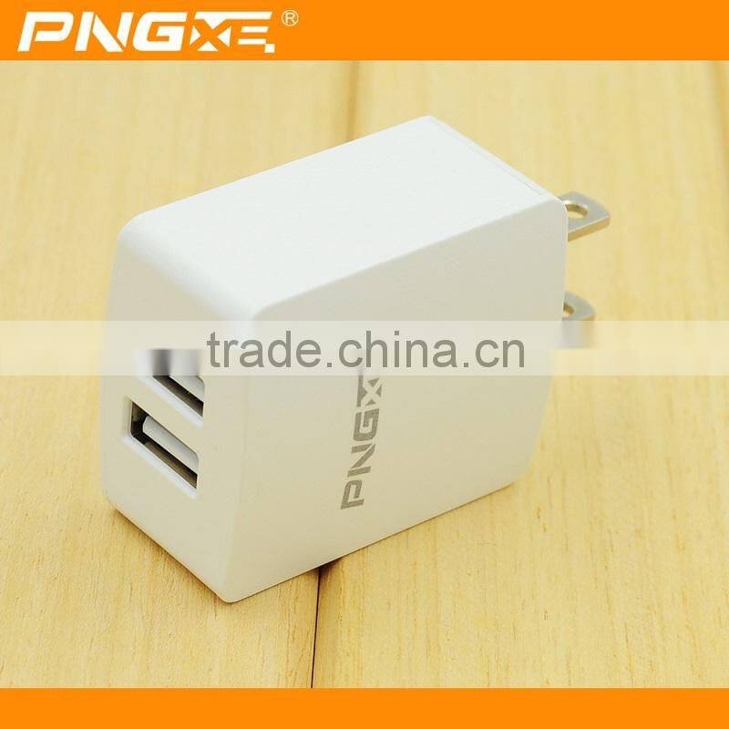 PNGXE Wholesale consumer electronics best quality cellphone US plug dual ports usb wall/travel charger