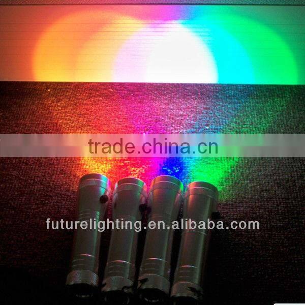 2 days delivery battery powered 10 color high power electric charge led flashlight