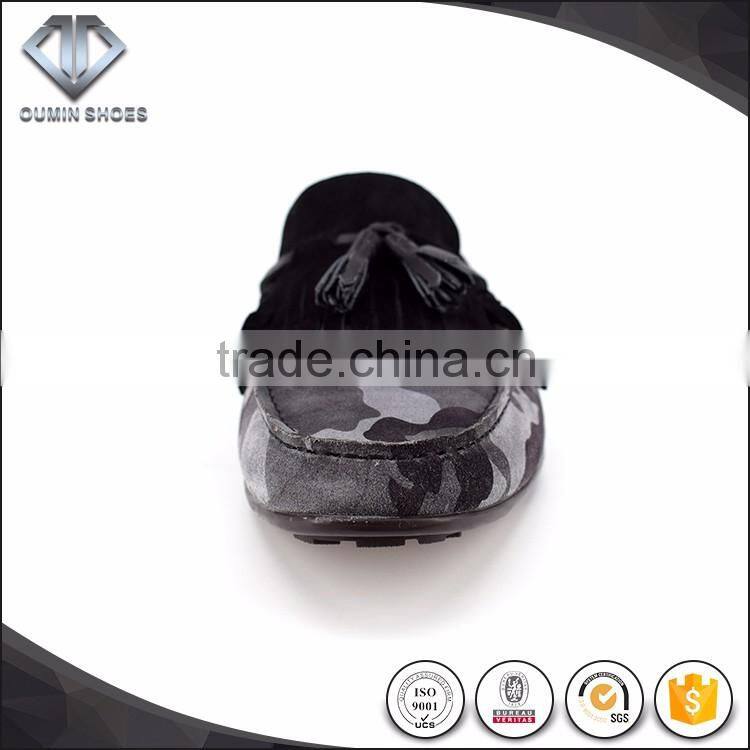 In style 2016 Italy show camo suede driving shoes