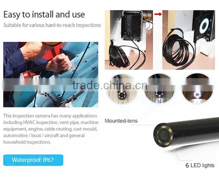 mini portable 5.5mm dia length 10m waterproof camera micro usb industrial endoscope camera