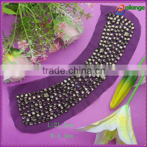 2015 wholesale fashion crystal embroidery beaded collar trims design for garment accessory