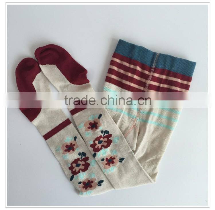 Stripe flower cartoon design baby tights,manufacturer baby tights,baby tights