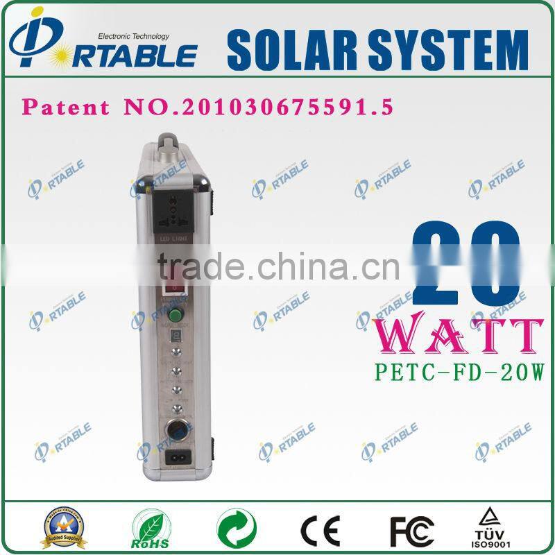20w Solar home system for lighting, Fan,TV etc/portable solar home system/solar generator