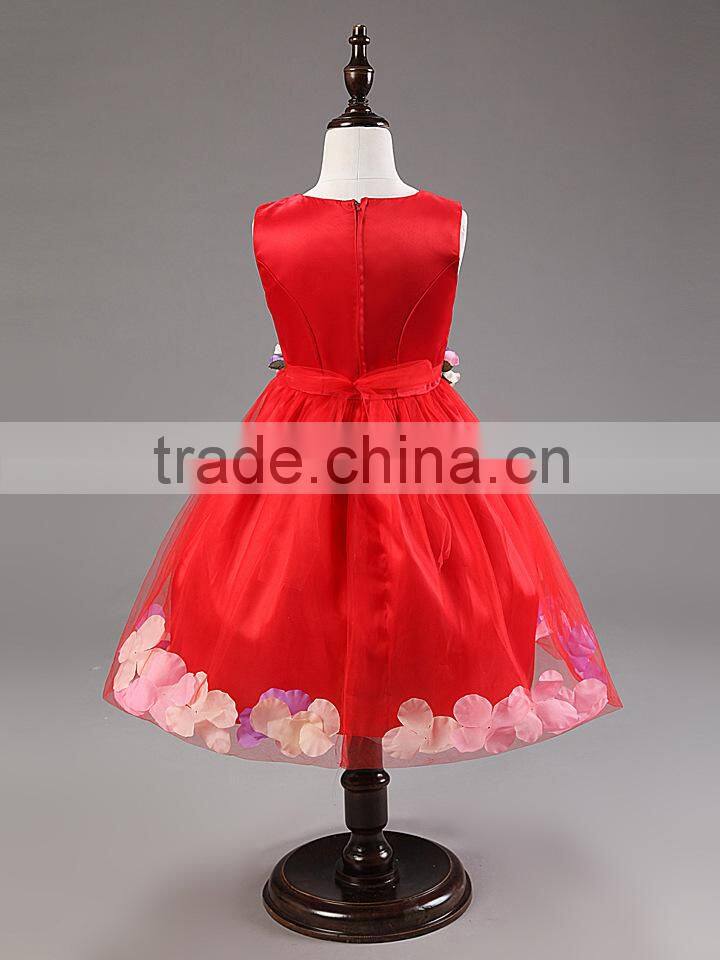 Embroidery High Quality Flower Girl Dress Ball Gown Scoop Bow Back Lace Flower Girl Dresses Kids Girl Party Wear