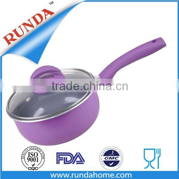 Aluminum non-stick milk pot with stainless steel lid
