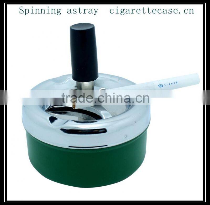 Metal spinning ashtray Dia 8cm cover plated botton painting