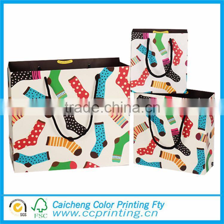 Cute paper bag with cartoon printed for gift packing