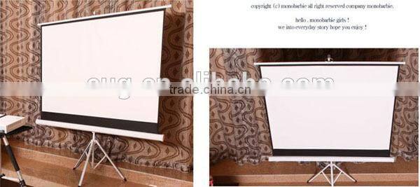 60-120 inches protable matte white movie theater tripod projection screen, foldable projector screen