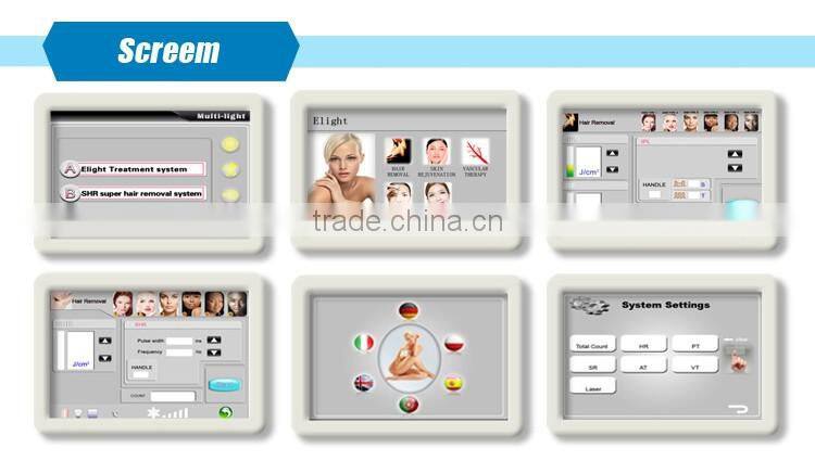 2 in 1 SHR IPL laser hair removal machine with 2 handles