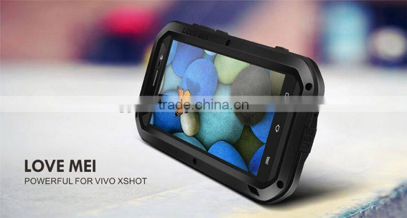 LOVE MEI Powerful Case Metal Aluminium+Gorilla Glass+ Silicon Hybrid Case for BBK VIVO XSHOT WATER PRPOOF CASE