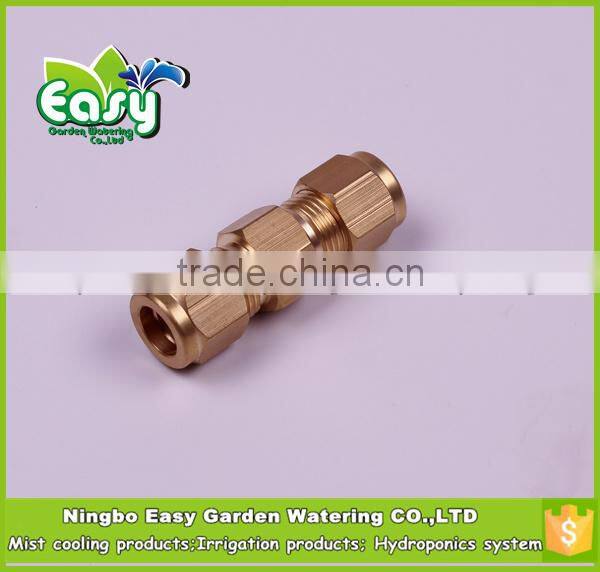 Brass OD joint connector 3/8" one spray site. Threaded tape connector. Fog system base.