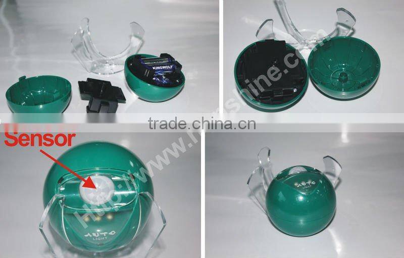 green hot round night light sensor with 3led indoor human
