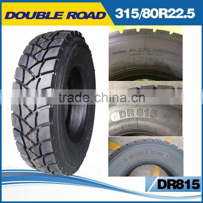 2016 new produce DOUBLE ROAD brand truck tire 315/80R22.5