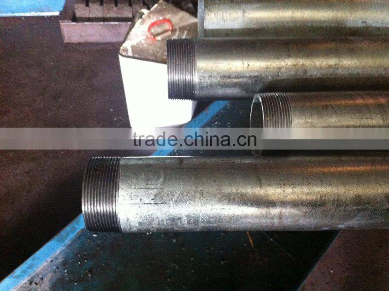 high quality of ERW welded galvanized threaded steel pipe with socket and PVC caps