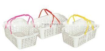 hot sale plastic basket with handle for shopping or storage
