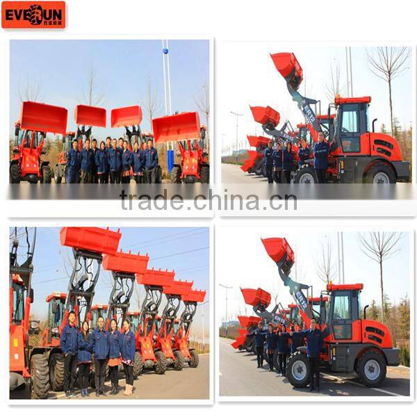 Qingdao Everun 1.6 Ton Small Wheel Loader with Pallet Forks