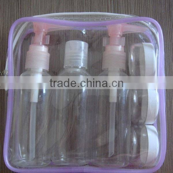 easy to carry 6pcs plastic travel cosmetic bottle set ST-09