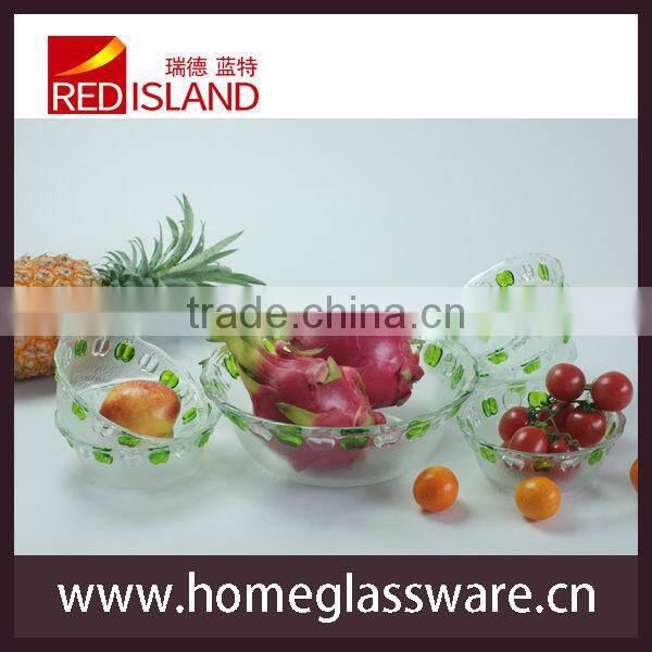7pcs/set Glass Salad Bowl with hand painted