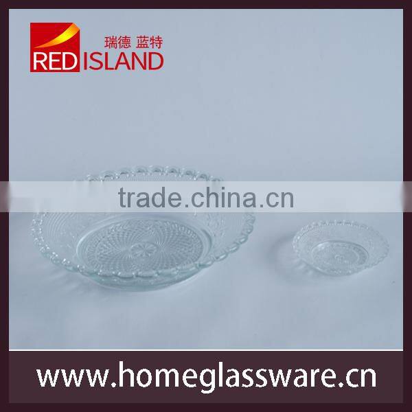 2015 New designed cheap wholesale clear glass plates