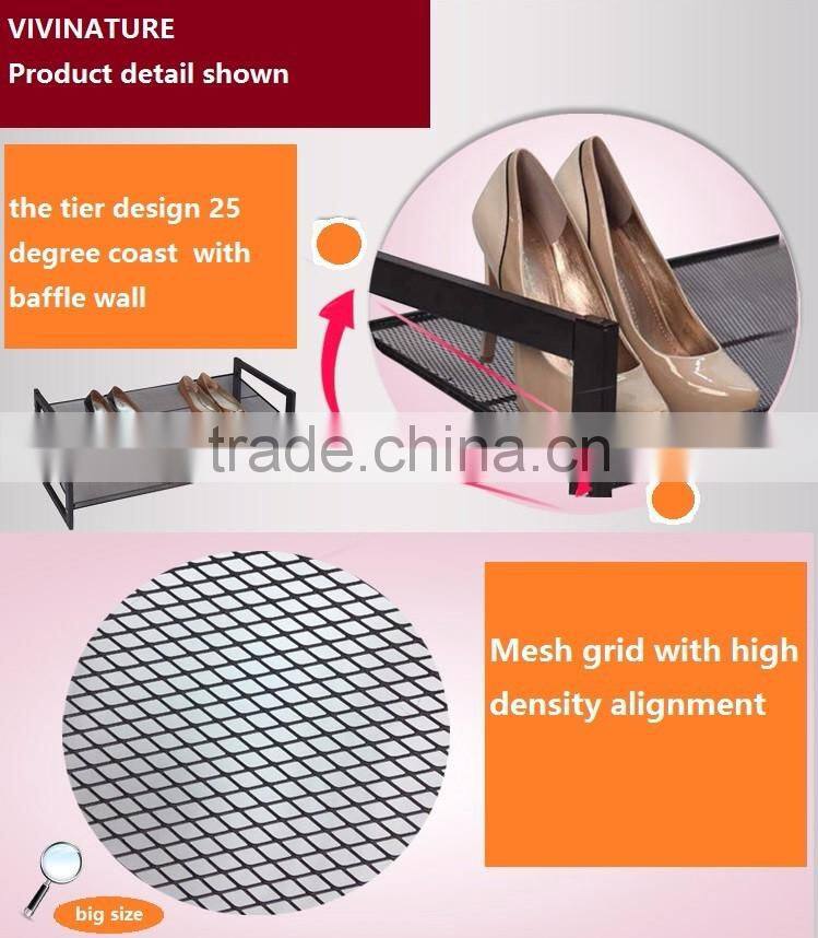 Vivinature shoes storage rack, shoes rack with mesh metal style