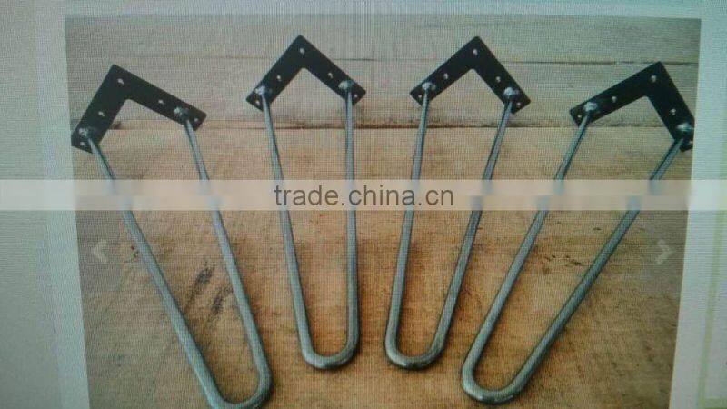 28" Hairpin Legs By Cast & Grain, 4-pack Steel - Clear Coat