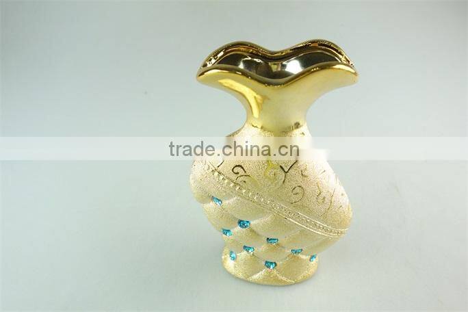 wholesale Ceramic Vases, 2015 latese fashion electroplated gold ceramic vase