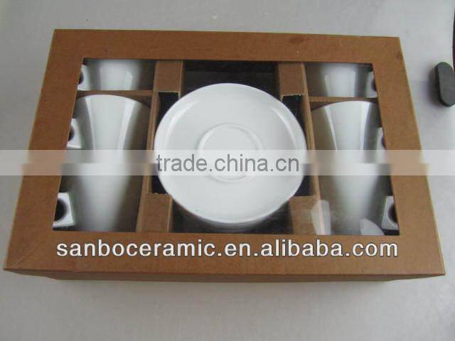 pure white Promotion coffee cup set with gift box